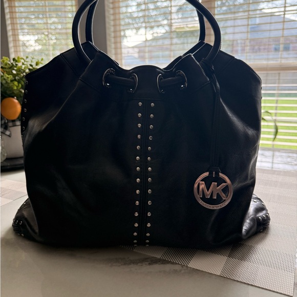 Michael Kors Black Studded Shoulder Bag - Picture 1 of 1